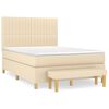 vidaXL Boxspring posteľ s matracom kr&eacute;mov&yacute; 140x190 cm l&aacute;tka