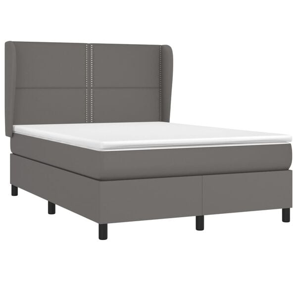 vidaXL Boxspring posteľ s matracom sivá 140x190 cm umelá koža