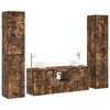 vidaXL Sada k&uacute;peľňov&eacute;ho n&aacute;bytku 5 ks Dymov&yacute; dub 33 x 34,5 x 160 cm
