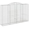 vidaXL Obl&uacute;kov&yacute; gabionov&yacute; k&ocirc;&scaron; 300x50x180/200 cm pozinkovan&eacute; železo