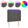 vidaXL Čelo postele s LED tmavosiv&eacute; 83x16x118/128 cm zamat