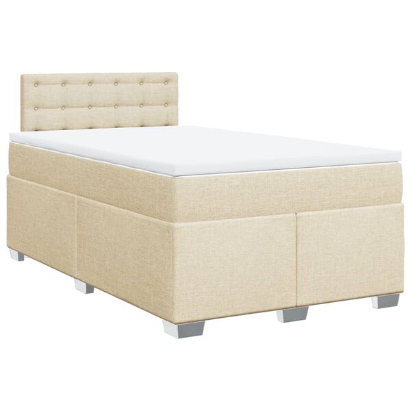 vidaXL Boxspring posteľ s matracom kr&eacute;mov&aacute; 120x190 cm l&aacute;tka