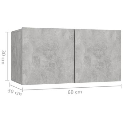 vidaXL Závesné skrinky 2 ks betónovo sivé 60x30x30 cm