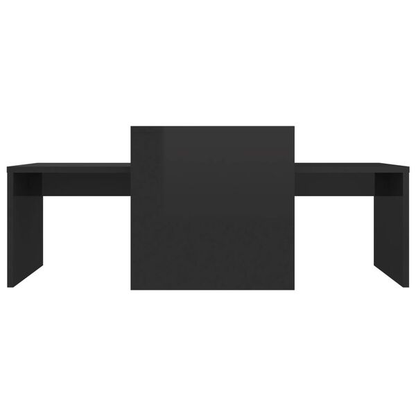 vidaXL Konferenčné stolíky, lesklé čierne 100x48x40 cm, drevotrieska