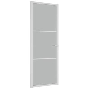 vidaXL Vn&uacute;torn&eacute; dvere 76x201,5 cm biele matn&eacute; sklo a hlin&iacute;k