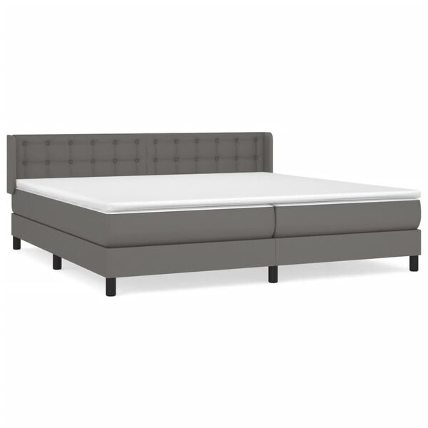 vidaXL Boxspring posteľ s matracom sivá 200x200 cm umelá koža