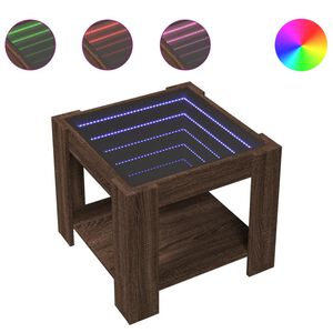 vidaXL Konferenčn&yacute; stol&iacute;k s LED hned&yacute; dub 53x53x45 cm kompozit. drevo