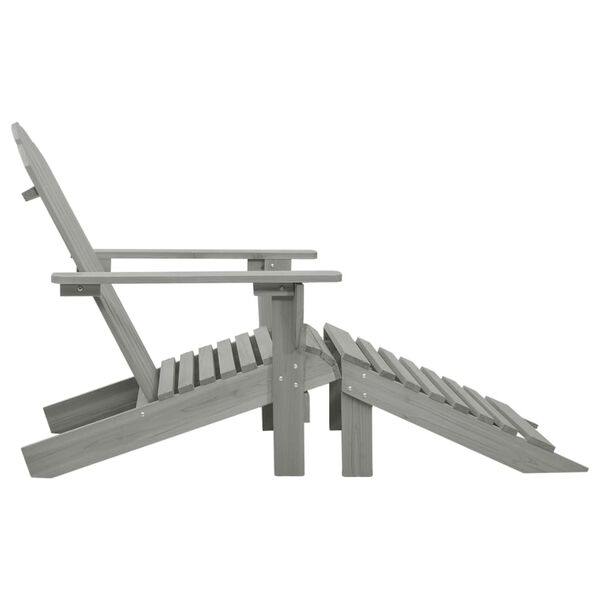 vidaXL Záhradná stolička s taburetkou sivá drevená