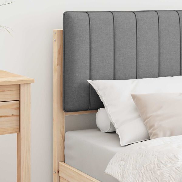 vidaXL R&aacute;m postele s čal&uacute;nen&yacute;m čelom Svetlosiv&aacute; 80 x 200 cm