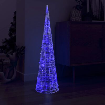 vidaXL Akrylové dekoratívne pyramídové LED svetlo kužeľ modré 120 cm
