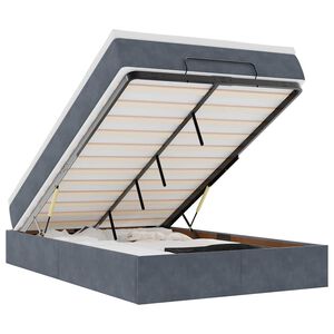 vidaXL Osmansk&aacute; posteľ s matracom Tmavosiv&aacute; 120x200 cm Zamat