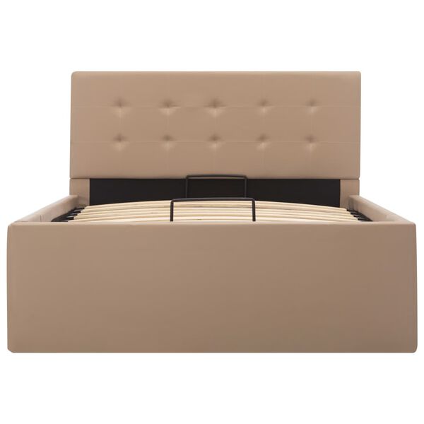 vidaXL Hydraulick&yacute; posteľn&yacute; r&aacute;m+&uacute;ložn&yacute; priestor, umel&aacute; koža 100x200 cm