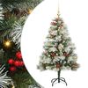 vidaXL Umel&yacute; vianočn&yacute; stromček Zelen&aacute; a biela 150 cm PVC, kov a plast