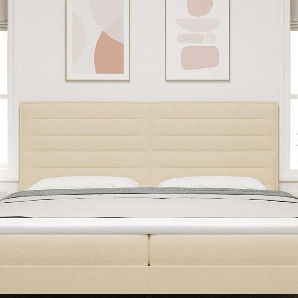 vidaXL LED hlavov&aacute; doska s čelnou doskou Kr&eacute;mov&aacute; 200 cm Polyester