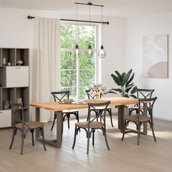 vidaXL Nohy k jedálenskému stolu v tvare T, 2 ks, čierne, 100x35x(72-73) cm, oceľ