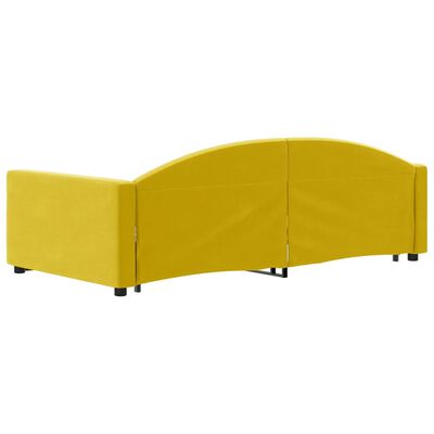 vidaXL Denná posteľ s rozkladacou posteľou žltá 100x200 cm zamat