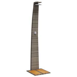 vidaXL Vonkaj&scaron;ia sprcha siv&yacute; 55x60x224 cm polyratan a ak&aacute;cia