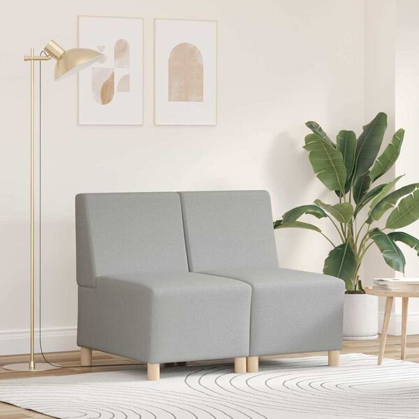 vidaXL Bezrúčková modulárna sofa jednotka 2 pcs Oblá šedá