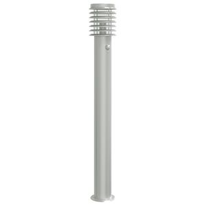 vidaXL Vonkaj&scaron;ia stojaca lampa senzor strieborn&aacute; 110 cm nehrdzav. oceľ