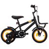 vidaXL Detsk&yacute; bicykel s predn&yacute;m nosičom čierny a oranžov&yacute; 12 palcov&yacute;