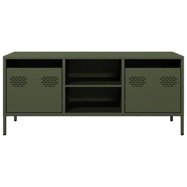 vidaXL TV skrinka olivovozelen&aacute; 101,5x39x43,5 cm oceľ