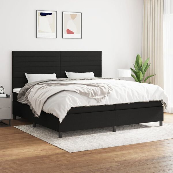 vidaXL Boxspring posteľ s matracom čierna 200x200 cm l&aacute;tka