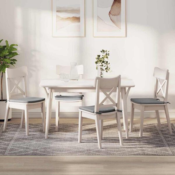 vidaXL Vankúše na sedenie 4 pcs Oblá šedá 40 x 40 x 3 cm látka