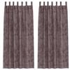 vidaXL Sametov&eacute; z&aacute;vesy so z&aacute;clonami 2 pcs Hned&aacute; 260 x 140 cm Zamat