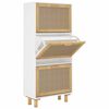vidaXL Botn&iacute;k biely 52x25x115 cm spracovan&eacute; drevo a pr&iacute;rodn&yacute; ratan