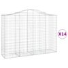 vidaXL Obl&uacute;kov&eacute; gabionov&eacute; ko&scaron;e 14 ks 200x50x140/160 cm pozink. železo