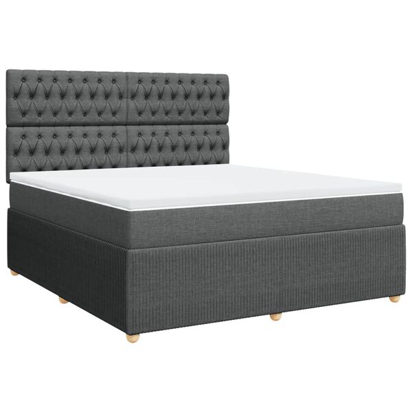 vidaXL Boxspring posteľ s matracom tmavosivá 180x200 cm látka
