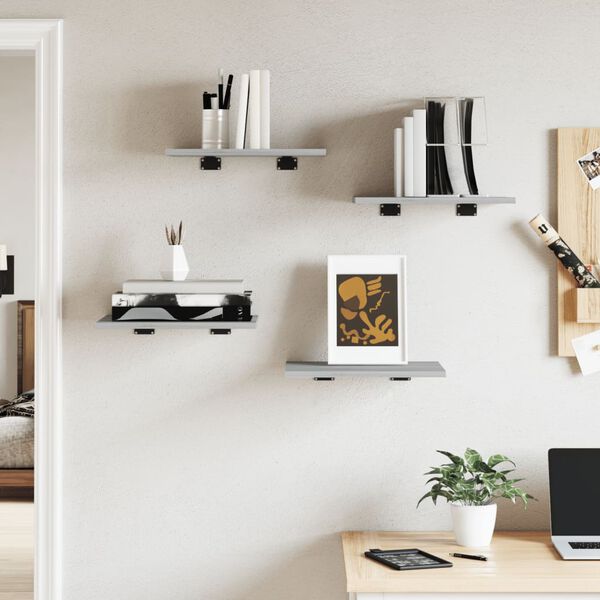 vidaXL N&aacute;stenn&eacute; police 4 ks siv&eacute; sonoma 40x30x1,5 cm kompozitn&eacute; drevo