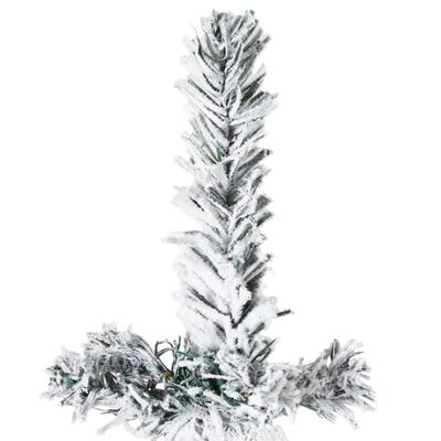 vidaXL Úzky zasnežený umelý vianočný polovičný stromček 180 cm