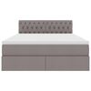 vidaXL Postel s úložným prostorem a LED svetlom Sivohnedá 140 x 190 cm