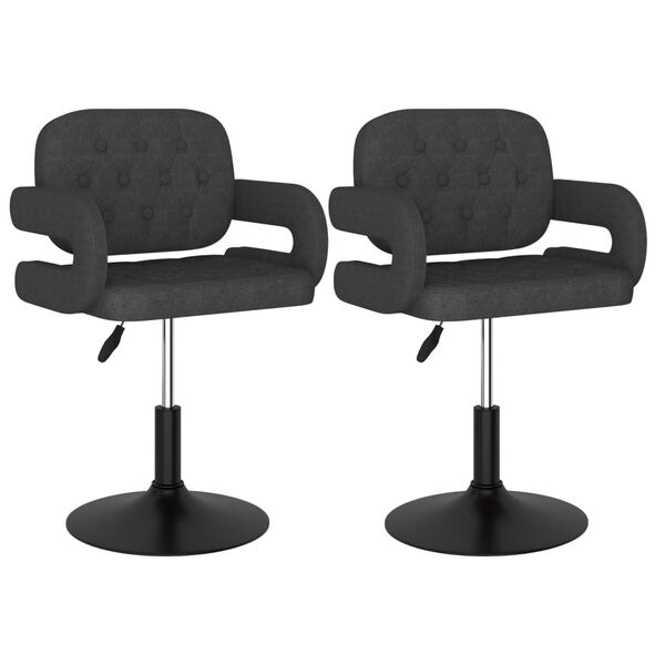 vidaXL Otočn&eacute; jed&aacute;lensk&eacute; stoličky 2 ks tmavosiv&eacute; l&aacute;tkov&eacute;