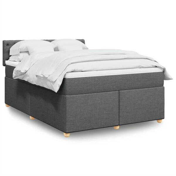 vidaXL Boxspring posteľ s matracom tmavosiv&aacute; 160x200 cm l&aacute;tka