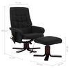 vidaXL Sklápacie masážne kreslo s podnožkou, čierne, umelá koža