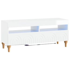vidaXL LED TV kabinet ALKMAAR 100 x 35 x 43 cm Biela s vysok&yacute;m leskom