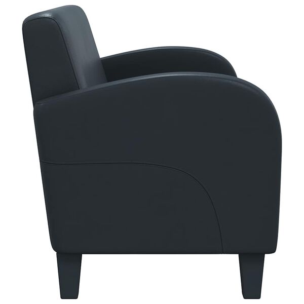 vidaXL 2-miestna pohovka, umelá koža, čierna