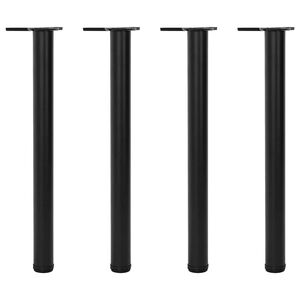 Stolov&eacute; nohy s nastaviteľnou v&yacute;&scaron;kou, čierne 710 mm 4 ks