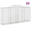 vidaXL Obl&uacute;kov&eacute; gabionov&eacute; ko&scaron;e 9 ks 300x50x140/160 cm pozink. železo
