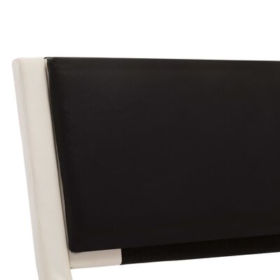 vidaXL Posteľný rám s LED, bielo čierny, umelá koža 180x200 cm