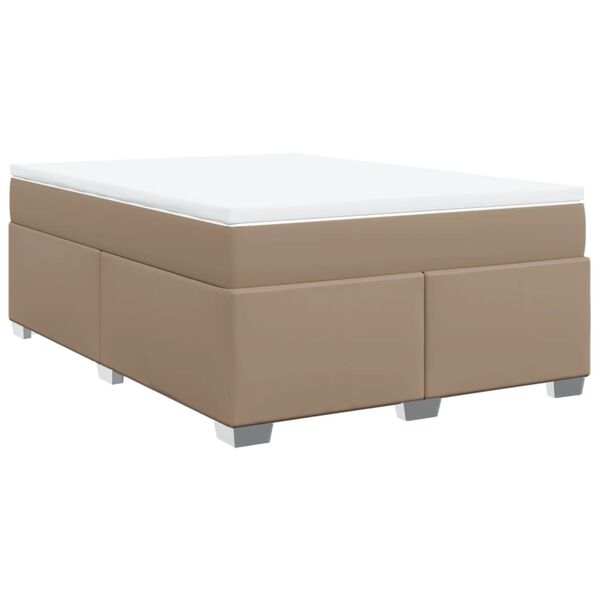 vidaXL Boxspring posteľ s matracom kapuč&iacute;nov&aacute; 160x200 cm umel&aacute; koža