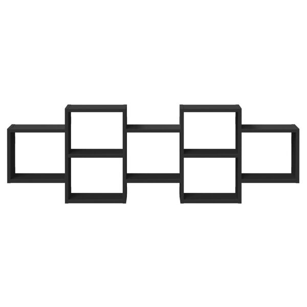 vidaXL Nástenná polica čierna 129x18x42 cm kompozitné drevo