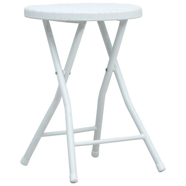 vidaXL Skladacie záhradné stoličky 4 ks biele HDPE ratanový vzhľad