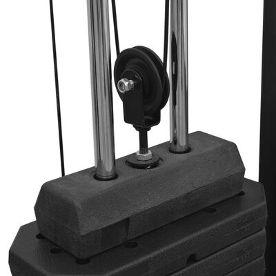 vidaXL Domáca posilňovňa s protismernou kladkou, 315 cm, čierna