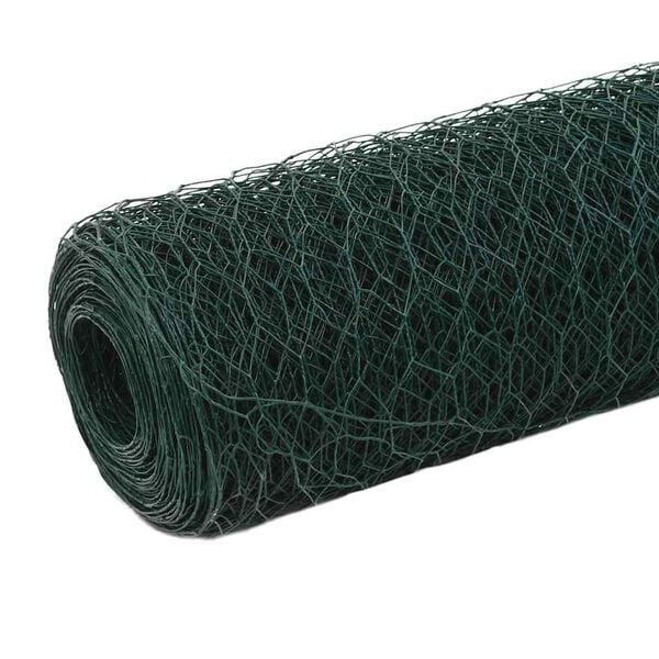 vidaXL Dr&ocirc;ten&eacute; pletivo oceľ potiahnut&aacute; PVC 25x1,5 m zelen&eacute;