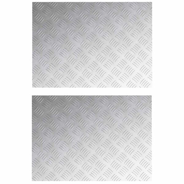 vidaXL Schodov&yacute; ro&scaron;t Obdĺžnikov&yacute; 2 pcs Strieborn&aacute; 70 x 50 cm Hlin&iacute;k