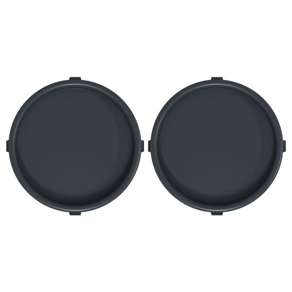 vidaXL Vozíky na rastliny s kolieskami 2 ks sivé priemer 34 cm 35 kg