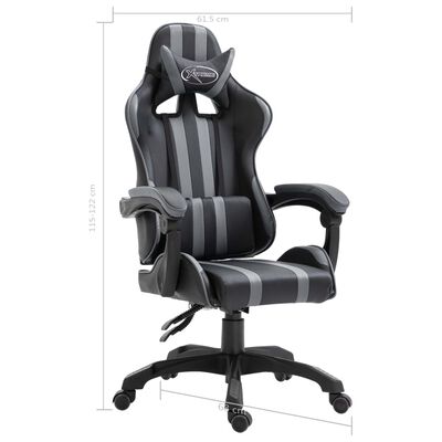 vidaXL Herná stolička, sivá, umelá koža